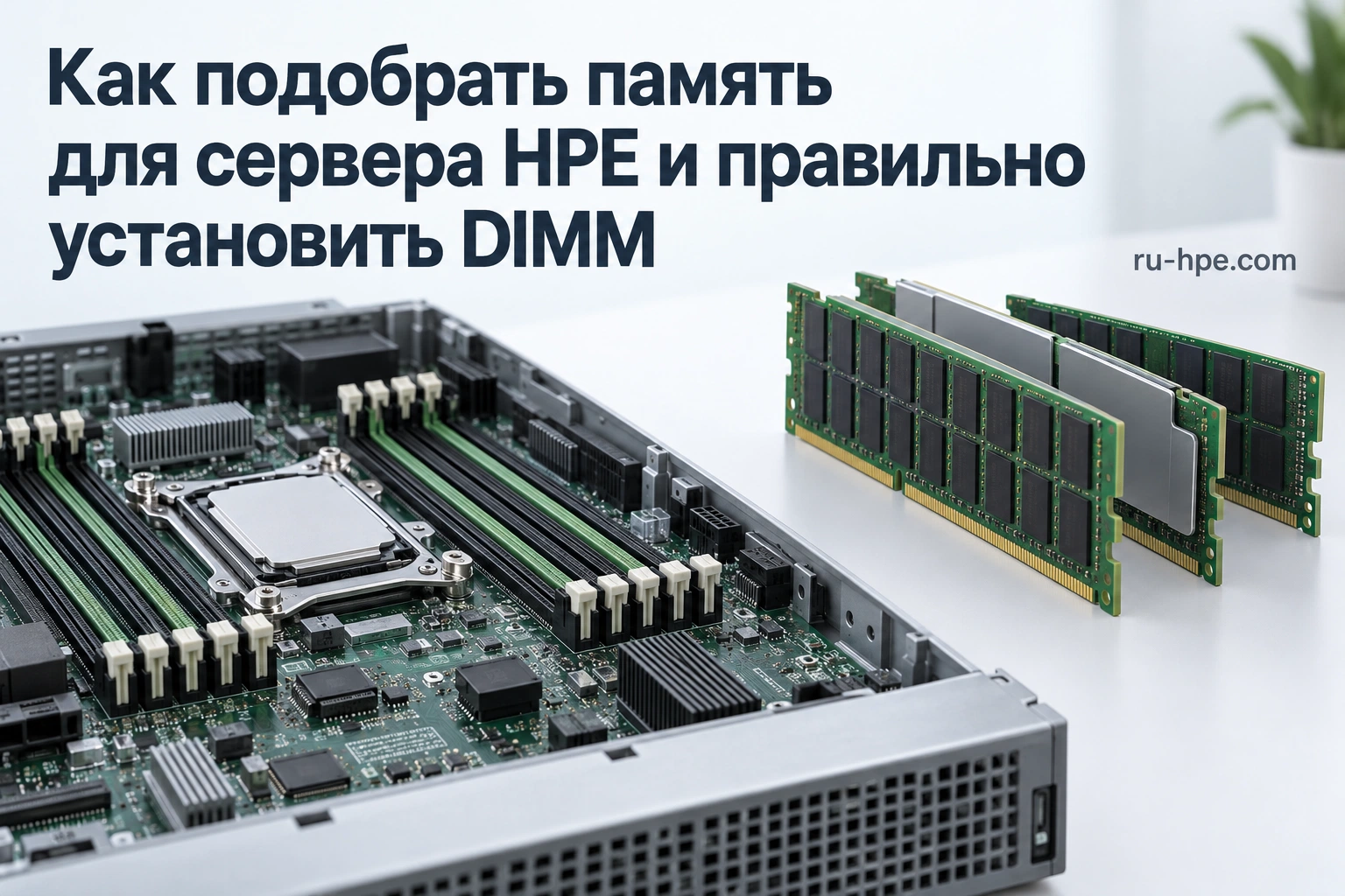 Выбор памяти HPE и размещение модулей DIMM