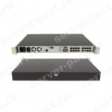 KVM Переключатель HP Server IP Console Switch With Virtual Media 2x1x16 16хPC USB/PS2 16xLAN 4xUSB 19" 1U(410530-001)