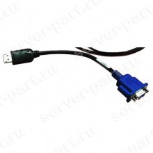 Кабель HP Front Video Adapter Kit D-Sub To DP (Display Port) 22cm/0,22m For DL360e Gen8(CQJ15D01D15-K62-DF)
