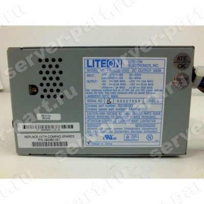 Блок Питания HP 300Wt (Lite On) для серверов ML310T01 ML310G1 ML310(PS-5032-2V2) (ХПЕ) Блок Питания HP 300Wt (Lite On) для серверов ML310T01 ML310G1 ML310(PS-5032-2V2) (ХПЕ)