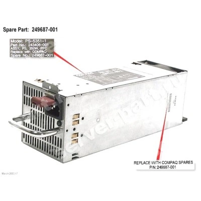 HP 243406-001 блок питания, 350W