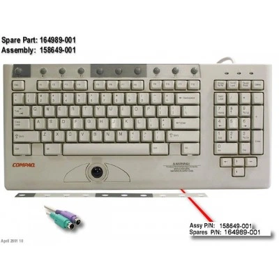 HP 158649-001 клавиатура, Keyboard - 6 pin mini-DIN (PS/2), Trackball HP 158649-001 клавиатура, Keyboard - 6 pin mini-DIN (PS/2), Trackball