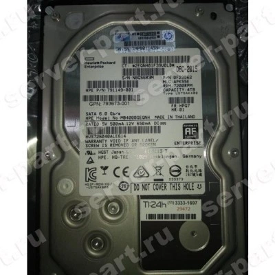 Жесткий Диск HP (HGST) Ultrastar 7K6000 HUS726040ALE614 4Tb (U600/7200/128Mb) AF Secure Erase 512e 6G SATAIII 3,5" For Gen8 Gen9 Gen10(MB4000GEQNH) Жесткий Диск HP (HGST) Ultrastar 7K6000 HUS726040ALE614 4Tb (U600/7200/128Mb) AF Secure Erase 512e 6G SATAIII 3,5" For Gen8 Gen9 Gen10(MB4000GEQNH)