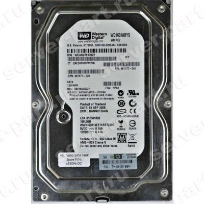Жесткий Диск HP (Western Digital) RE2 WD1601ABYS-70C0A0 160Gb (U300/7200/16Mb) SATAII For Gen5 Gen5p Gen6 Gen7(GB0160EAEZH) (ХПЕ) Жесткий Диск HP (Western Digital) RE2 WD1601ABYS-70C0A0 160Gb (U300/7200/16Mb) SATAII For Gen5 Gen5p Gen6 Gen7(GB0160EAEZH) (ХПЕ)