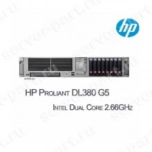 Сервер HP DL380G5 Intel Xeon DC 5150 2666Mhz/1333/2*2Mb/ DualS771/ i5000P/ 2Gb(32Gb) FBD/ Video/ 2LAN1000/ 6SAS SFF/ 0x36(146)Gb/10(15)k SAS/ ATX 800W 2U(417457-421)