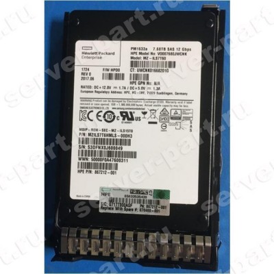 Твердотелый Накопитель SSD SAS HP (Samsung) PM1633A 7.68Tb U1200 MLC 12G SAS 2,5" For Proliant Gen8 Gen9 Gen10 Apollo Gen10(867212-001) (ХПЕ) Твердотелый Накопитель SSD SAS HP (Samsung) PM1633A 7.68Tb U1200 MLC 12G SAS 2,5" For Proliant Gen8 Gen9 Gen10 Apollo Gen10(867212-001) (ХПЕ)