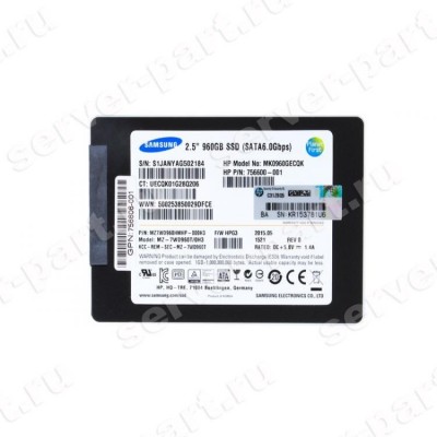 Твердотелый Накопитель SSD HP (Samsung) MZ-7WD960T/0H3 960Gb U600 6G SATAIII 2,5" For Gen7 Gen8 Gen9 Gen10(MK0960GECQK) (ХПЕ) Твердотелый Накопитель SSD HP (Samsung) MZ-7WD960T/0H3 960Gb U600 6G SATAIII 2,5" For Gen7 Gen8 Gen9 Gen10(MK0960GECQK) (ХПЕ)