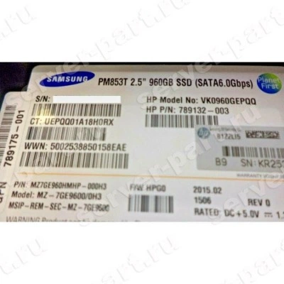 Твердотелый Накопитель SSD HP (Samsung) MZ-7GE9600/0H3 960Gb U600 6G SATAIII 2,5" For Gen7 Gen8 Gen9 Gen10(VK0960GEPQQ)