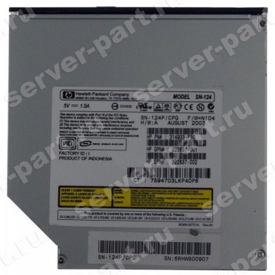 Привод CD-Rom HP (Samsung) SN-124P 24x IDE For DL320G5 DL320G4 DL320G3(372703-B21) (ХПЕ) Привод CD-Rom HP (Samsung) SN-124P 24x IDE For DL320G5 DL320G4 DL320G3(372703-B21) (ХПЕ)