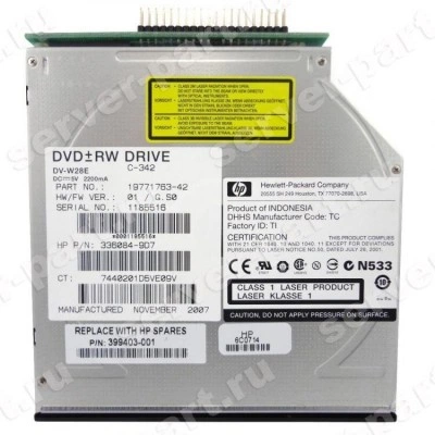 Привод DVD-RW HP (Teac) DV-W28E 8(R9 2,4)x/4x&8x/4x/8x&24x/24x/24x IDE For DL140G3 DL320G5 DL320G4(395498-B21) Привод DVD-RW HP (Teac) DV-W28E 8(R9 2,4)x/4x&8x/4x/8x&24x/24x/24x IDE For DL140G3 DL320G5 DL320G4(395498-B21)