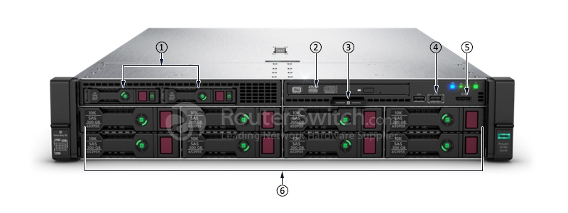 HPE DL380 Gen10 8LFF, передняя панель HPE DL380 Gen10 8LFF, передняя панель